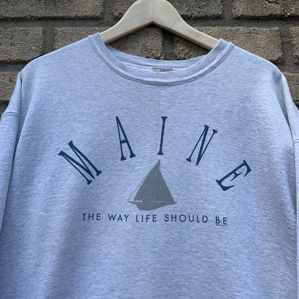 Vintage '95 Maine Tourist Sweatshirt Reverse Weave